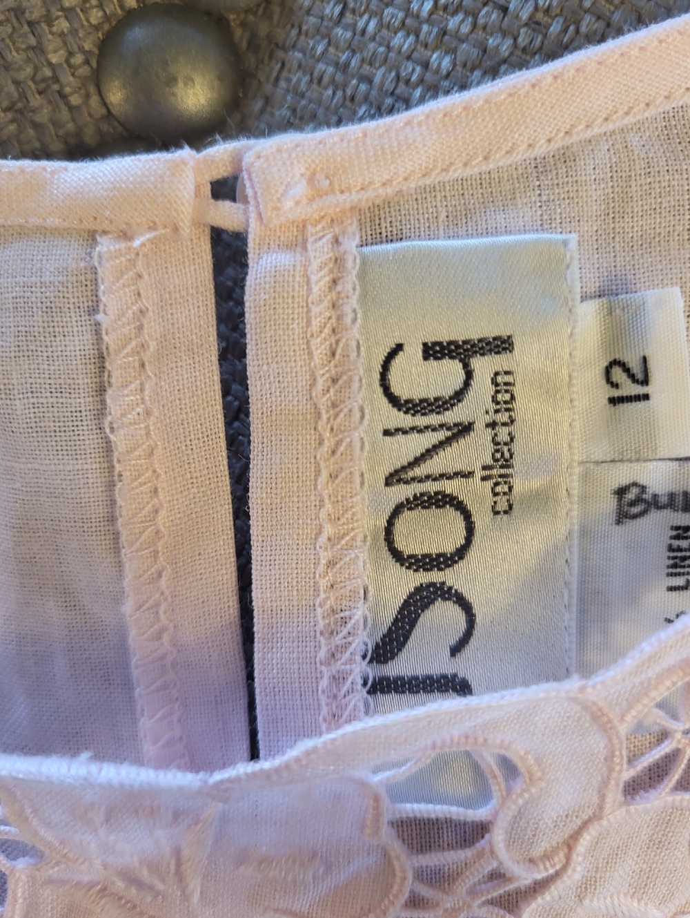 J Song Pale Pink Linen Short Sleeve Blouse NWT - Picture 10 of 12